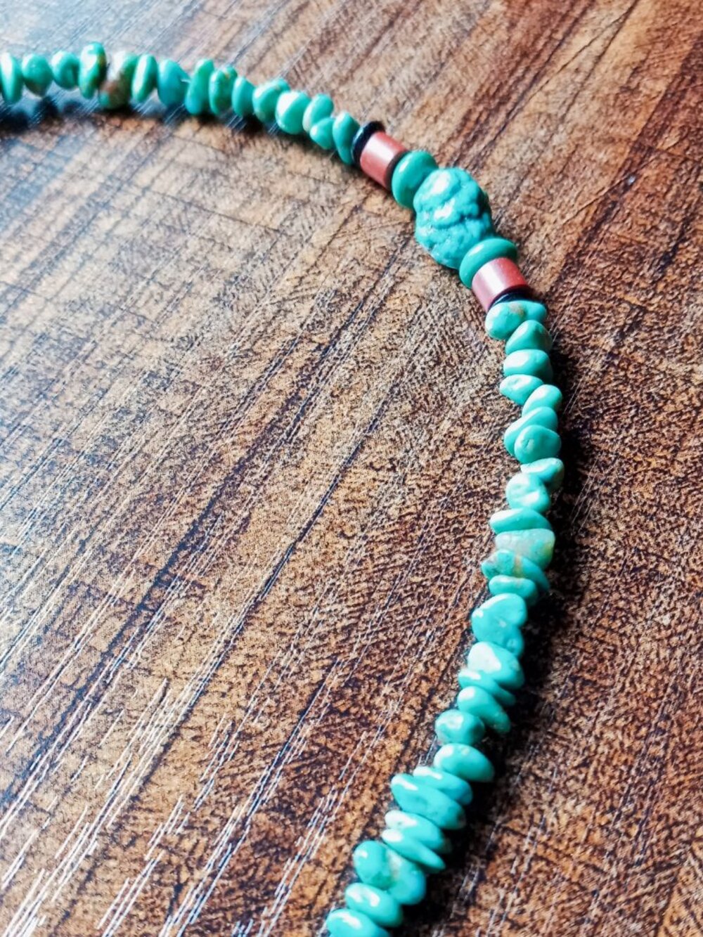 Genuine Southwestern Native American Turquoise & Red Coral Bead Necklace - Picture 11 of 14
